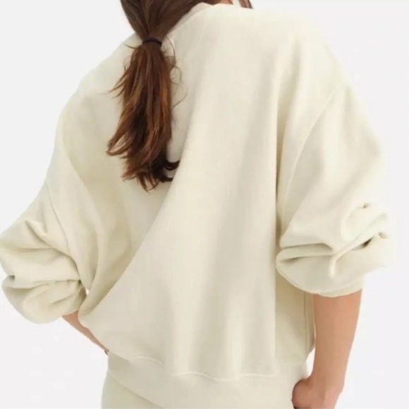 NWT $128 MATE the label Organic Fleece Oversized Sweatshirt ALO XS/S - Picture 2 of 3